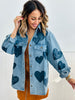 Mineral Washed Denim Take Heart Shacket (Reg)