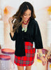 Black Prim Button Up Velvet Top (Reg. and Plus)