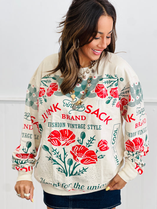 Poppy Print Sweatshirt (Reg.)