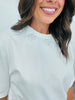 Embellished Open Back Tee Shirt (Reg.)-2 Colors