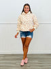 Cream Floral Heavy Fleece Hoodie Sweatshirt (Reg.)