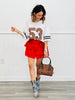 Floral Lace Tiered Mini Skirt (Reg.)-2 Colors
