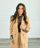 Camel Ruched Sleeve Blazer (Reg & Plus)