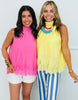 Back Trailing Tie Sleeveless Blouse (Reg.)-2 Colors