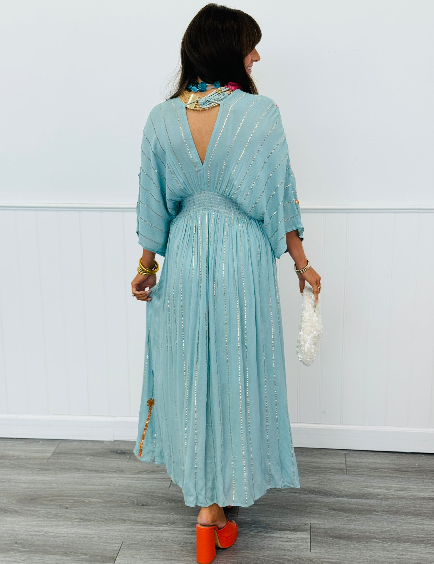 POL Seafoam Goddess Embroidered Maxi Dress (Reg.)