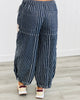 Ink Denim Stripe Butterfly Barrel Pants (Reg & Plus)