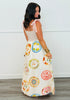 Pink Majolica Plates Maxi Dress (Reg & Plus)