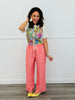 Coral Pink Pinstripe Wide Leg Crop Pants (Reg & Plus)