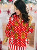 Queen Of Sparkles Polka Dot Gingerbread Man & Stocking Top (Reg. & Plus)