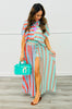Mint Green Color Block Stripe Polo Top (Reg & Plus)