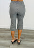 Black/White Gingham Print Capri Pants (Reg.)