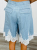 Denim Lace Bermuda Shorts (Reg.)
