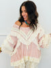 POL Soft Pink Eyelet Lace Ruffled Top (Reg.)