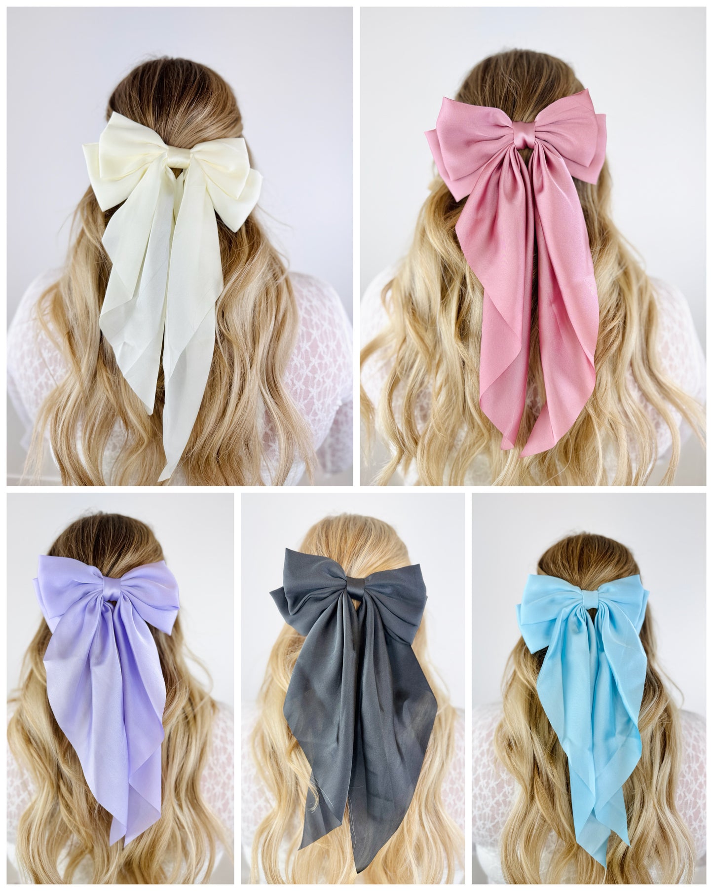 Large Satin Hairbow - 5 Colors