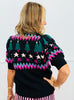 Black Multi Festive Sweater Cardigan (Reg & Plus)