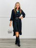 Black Sparkle Midi Shirt Dress (Reg. and Plus)