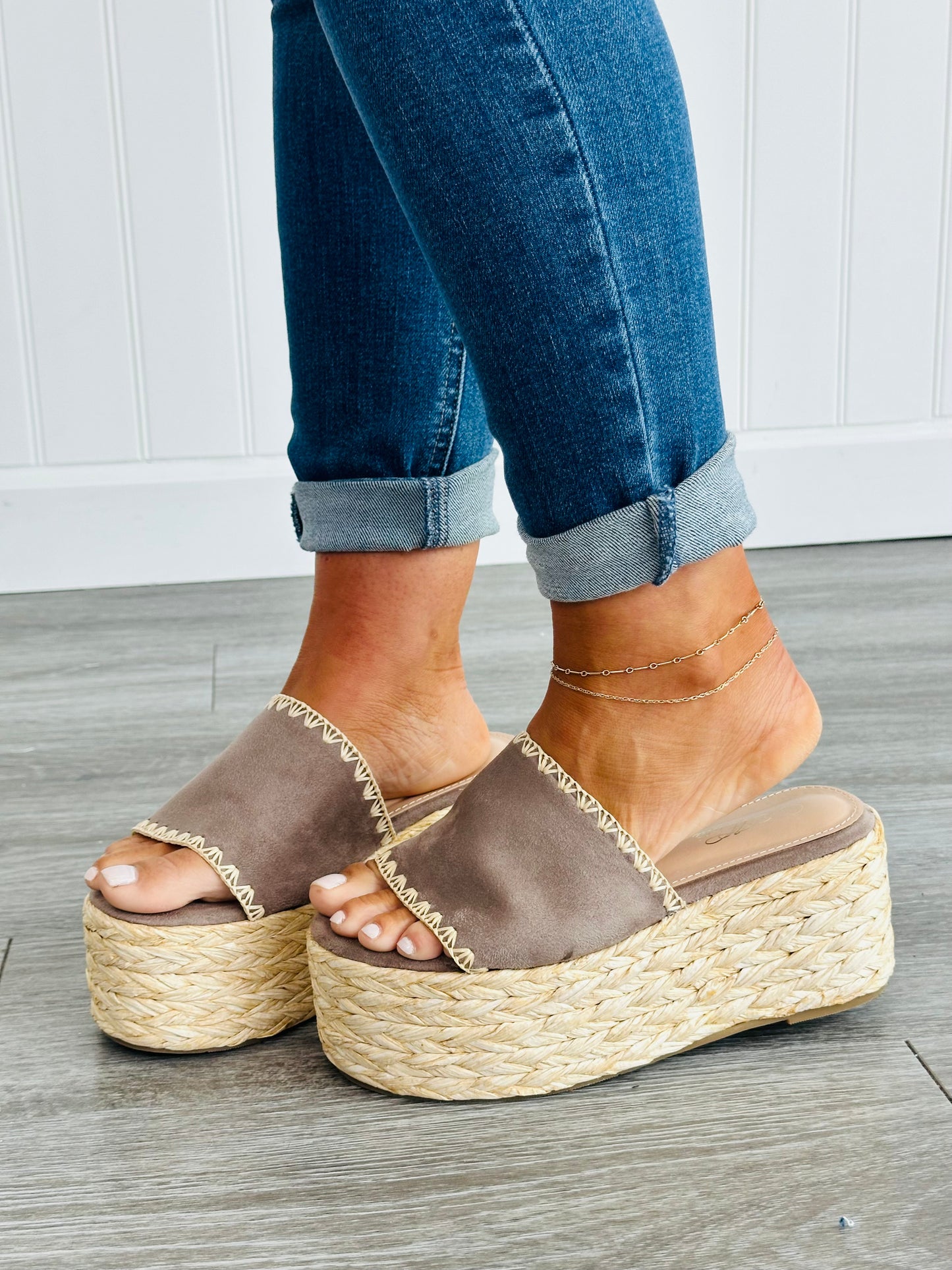 Grey Be Extra Espadrille Platform Sandals