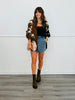 Mocha/Black Horse Graphic Sweater Cardigan  (Reg & Plus)