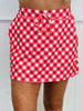 Red Diagonal Gingham Skort (Reg. and Plus)