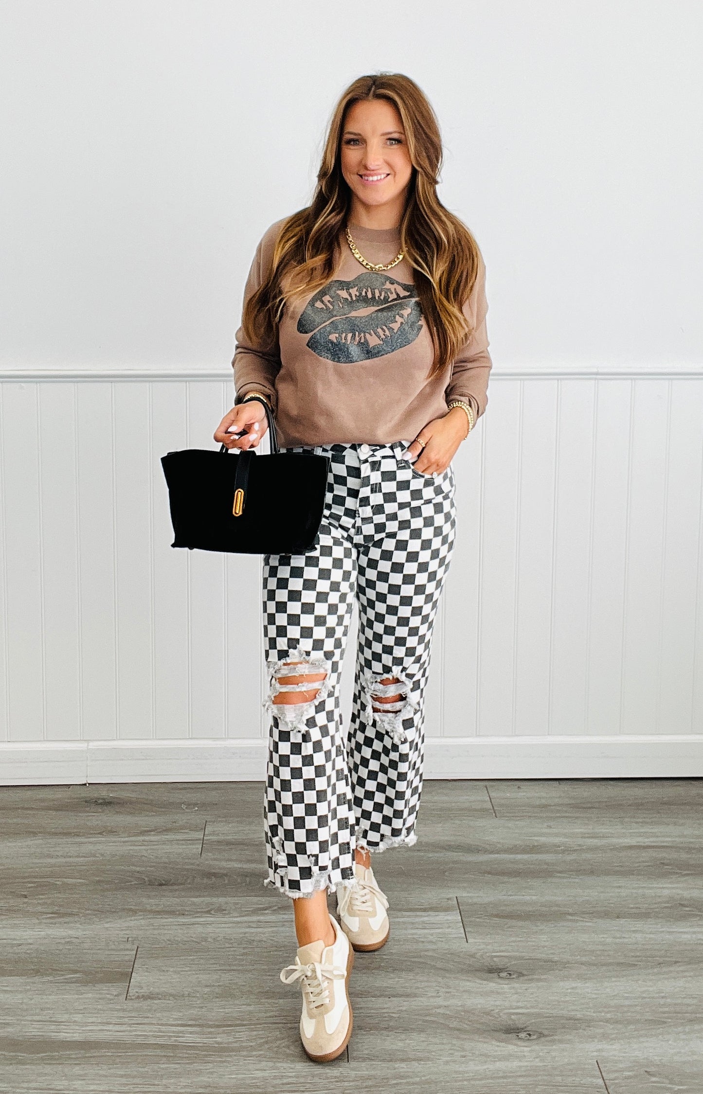 Black Glitter Lips Sweatshirt (Reg. and Plus)