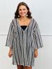 Black/White Knit Patterned Cardigan (One Size & Plus)