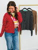 Polka Dot Button Up Knit Top (Reg.) - 3 Colors