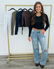 Long Sleeve Crop Tee Top (Reg.)-5 Colors