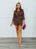 Brown Polka Dot Front Tie Top (Reg.)