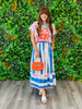Blue Multi Striped Midi Skirt (Reg & Plus)