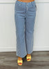 Denim Striped Wide Leg Pants (Reg.)