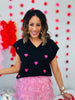 Black/Pink V-Neckline Sweater Vest (Reg. & Plus)