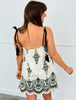 Black/White Printed Tie Straps Blouse (Reg. and Plus)