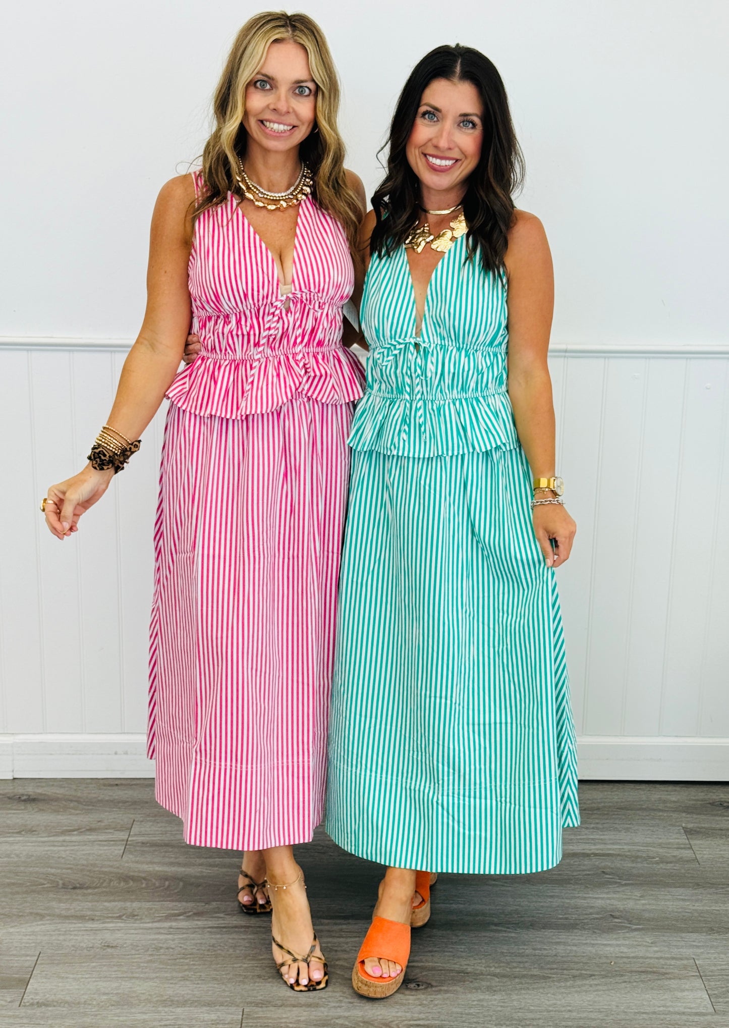 Striped Flowy Midi Skirt (Reg)- 3 Colors