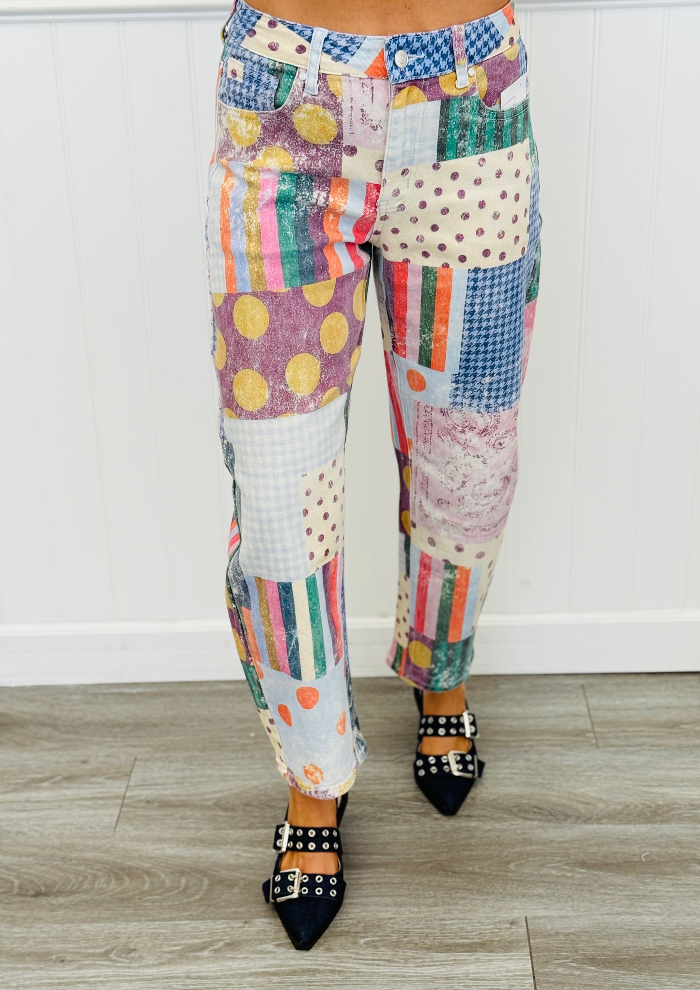 Jewel Patch Barrel Pants (Reg.)