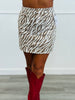 White/Tan Zebra Print Mini Skirt (Reg & Plus)