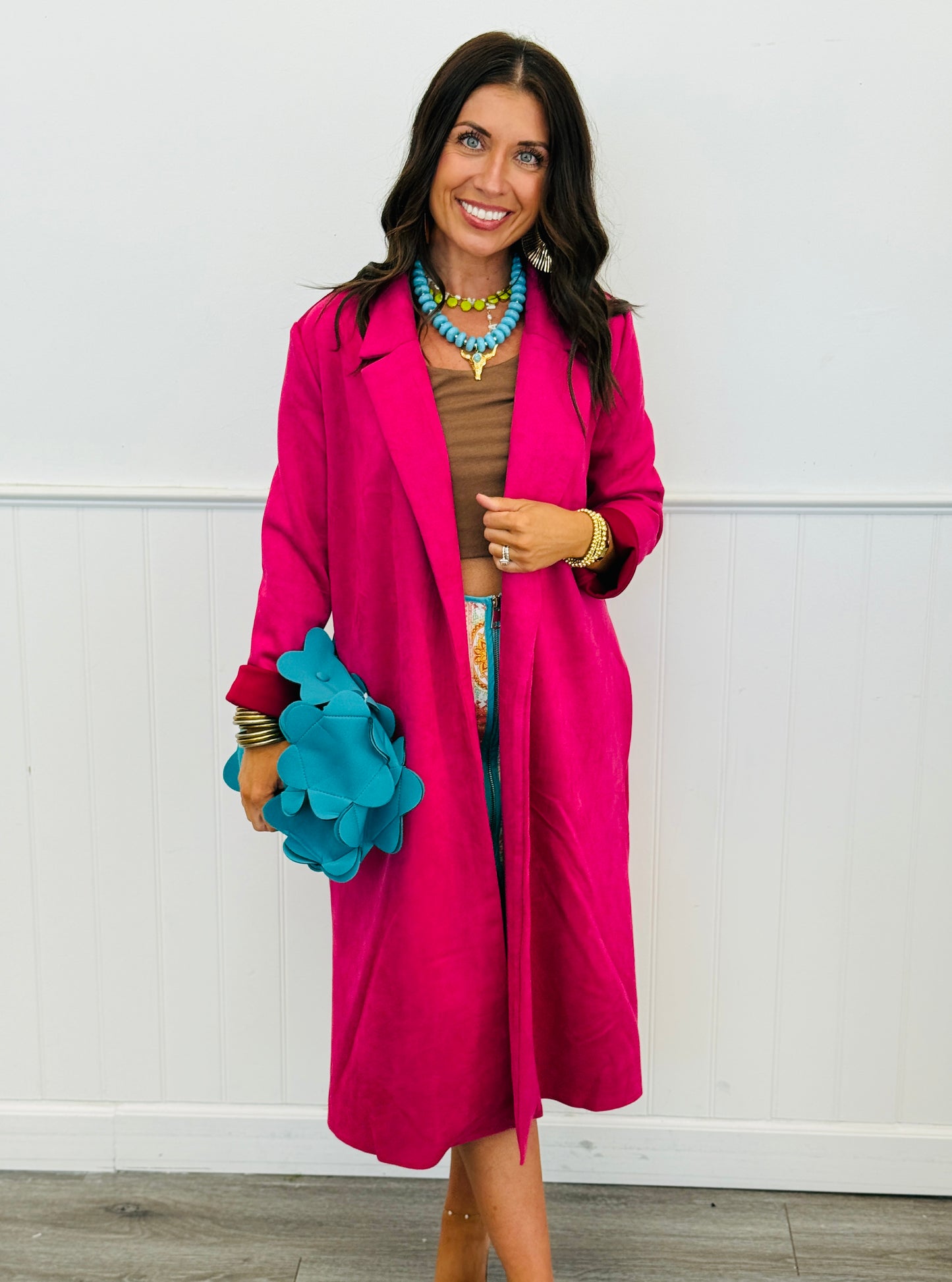 Suede Trench Coat (Reg)- 2 Colors