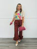 Brick/Brown Ruffled Hem Polka Dot Pants (Reg.)