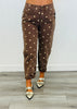 Brown Washed Denim Polka Dot Ankle Pants (Reg.)