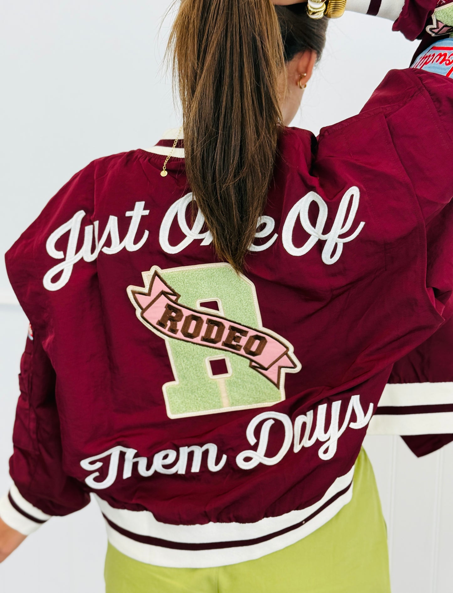 Plum Just One Of Them Days Bomber Jacket (Reg & Plus)