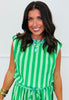 Striped Padded Shoulder Top (Reg.) - 2 Colors