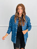 Dk Denim Flower Rhinestones Button Down Top (Reg.)