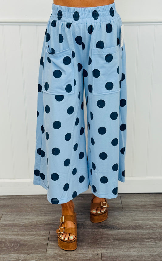 Blue/Navy Polka Dot Pants (Reg & Plus)