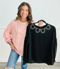 Romantic Beaded Pearl Blouse (Reg)-2 Colors