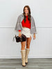 Mocha Pinstripe Collar Jacket (Reg. and Plus)