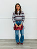 Contrast Collar Stripe Sweater Top (Reg.) - 3 Colors