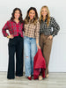 Plaid Long Sleeve Button Up Top (Reg.) - 3 Colors