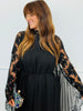 Black Lace Yoke Batwing Sleeve Maxi Dress (Reg.)