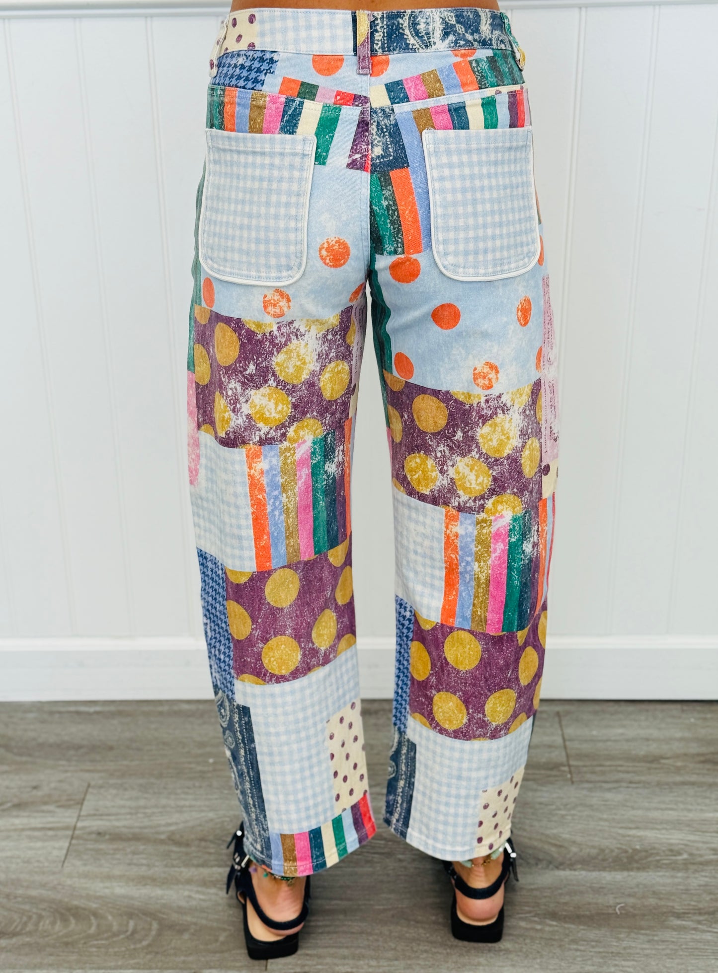 Jewel Patch Barrel Pants (Reg.)