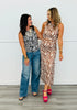 Zebra Print Satin Jacquard Top (Reg.) - 2 Colors