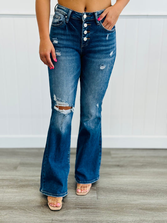 Risen Buttoned Up Dark Denim Jeans (Reg & Plus)